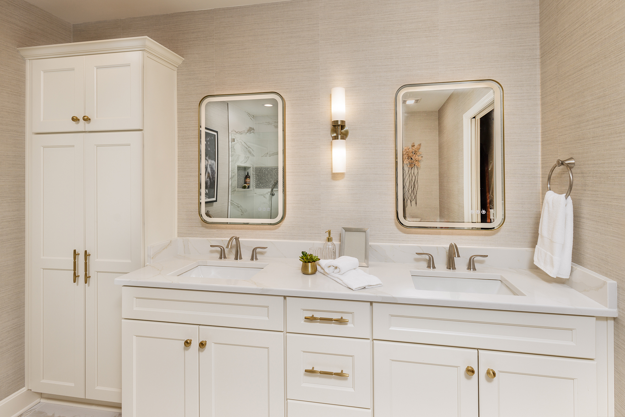Hawkins Designs Team professional interior designers and custom bathroom cabinetry.
