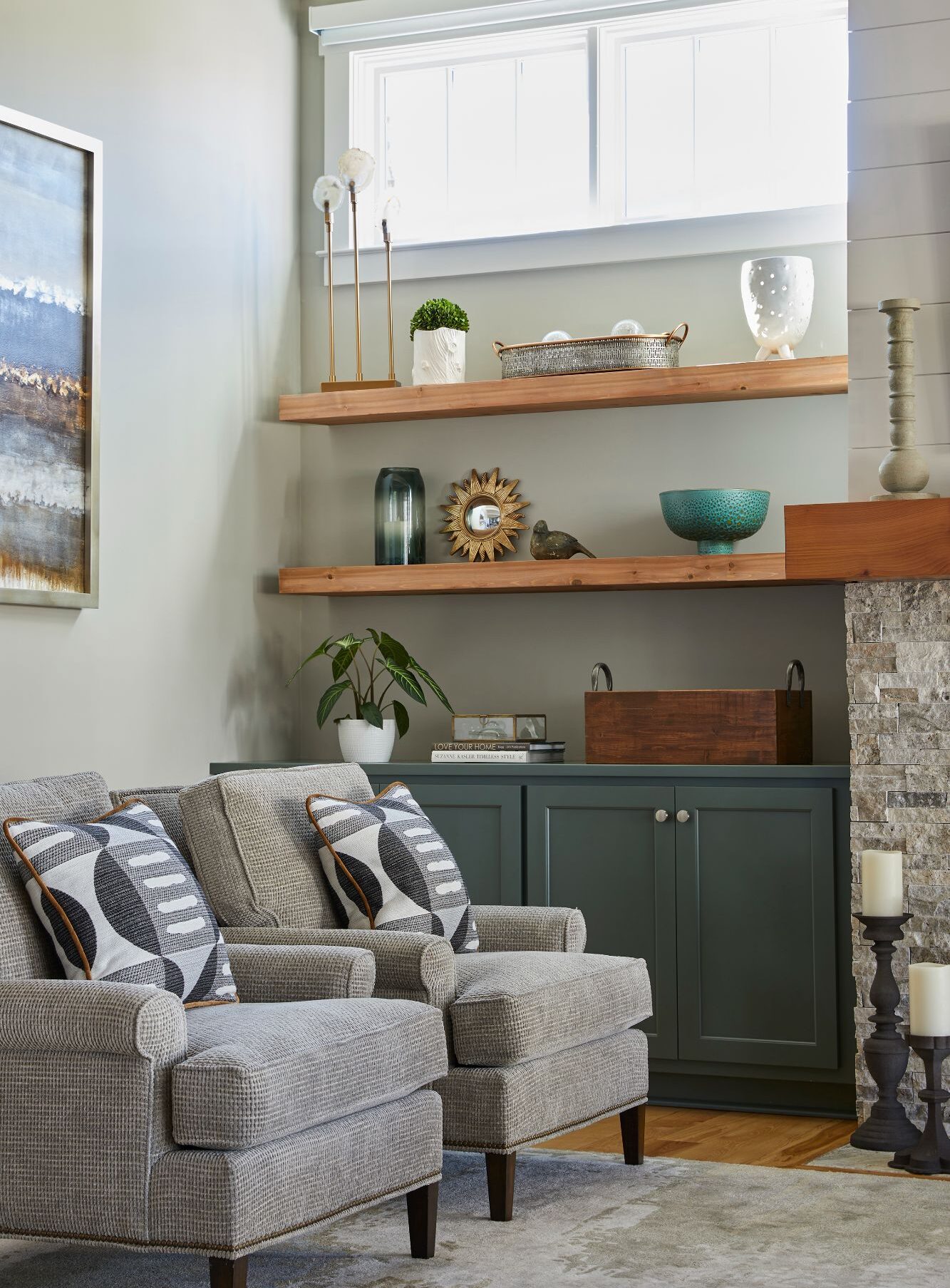 Decorating Den Interiors accessories and custom products in Greater Charlotte home by Patrice Hawkins